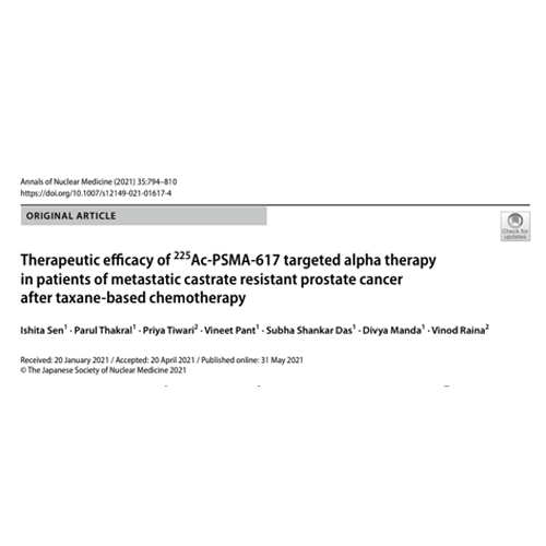 Therapeutic efcacy of 225Ac‑PSMA‑617 targeted alpha therapy in patients of metastatic castrate resistant prostate cancer after taxane‑based chemotherapy
